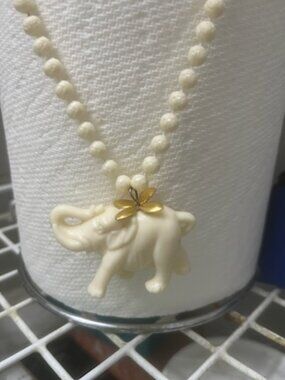 Vintage Lucky Elephant 🐘 Beaded Necklace